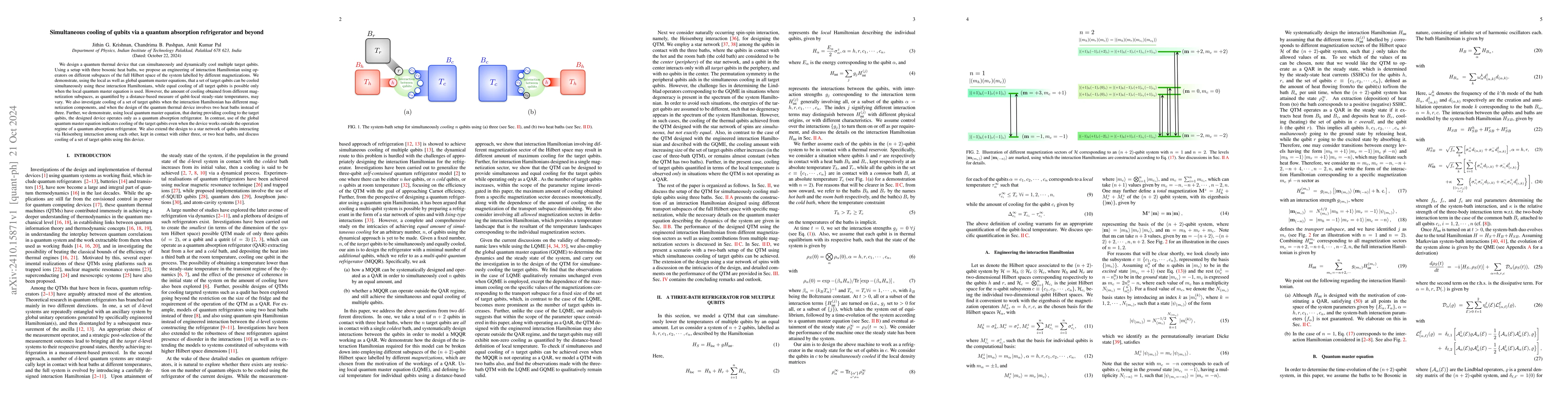 Thumbnail for Simultaneous cooling of qubits via a quantum absorption refrigerator and
  beyond