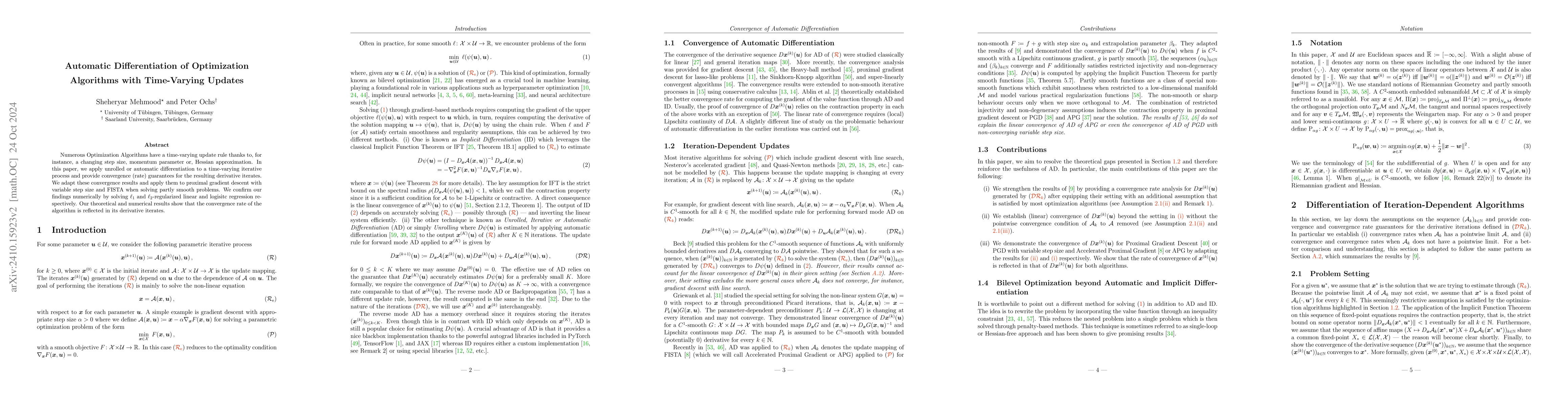 Thumbnail for Automatic Differentiation of Optimization Algorithms with Time-Varying
  Updates