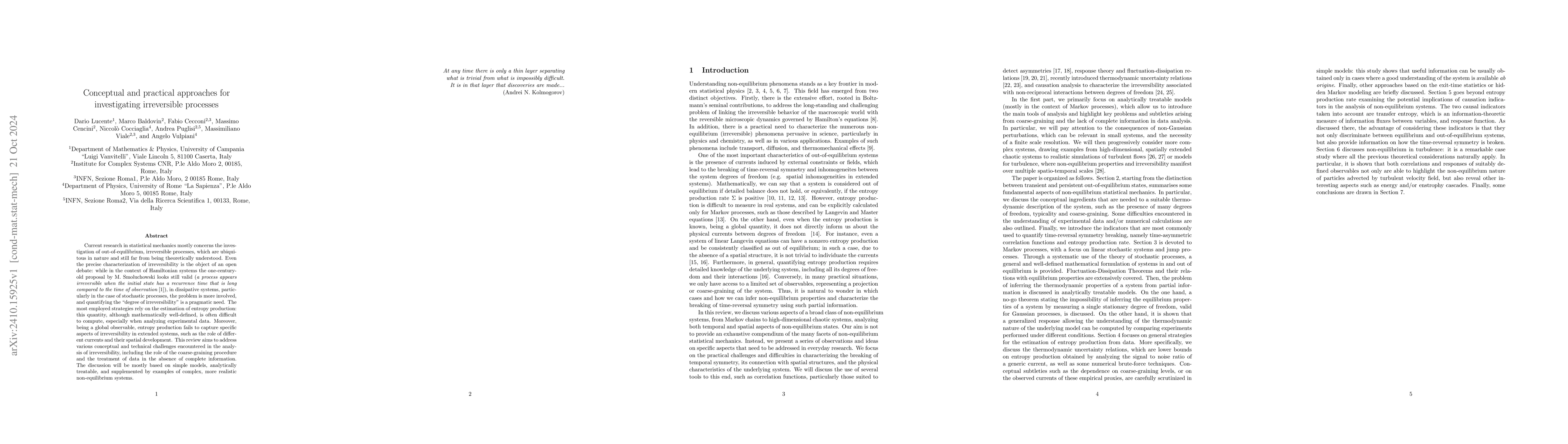 Thumbnail for Conceptual and practical approaches for investigating irreversible
  processes