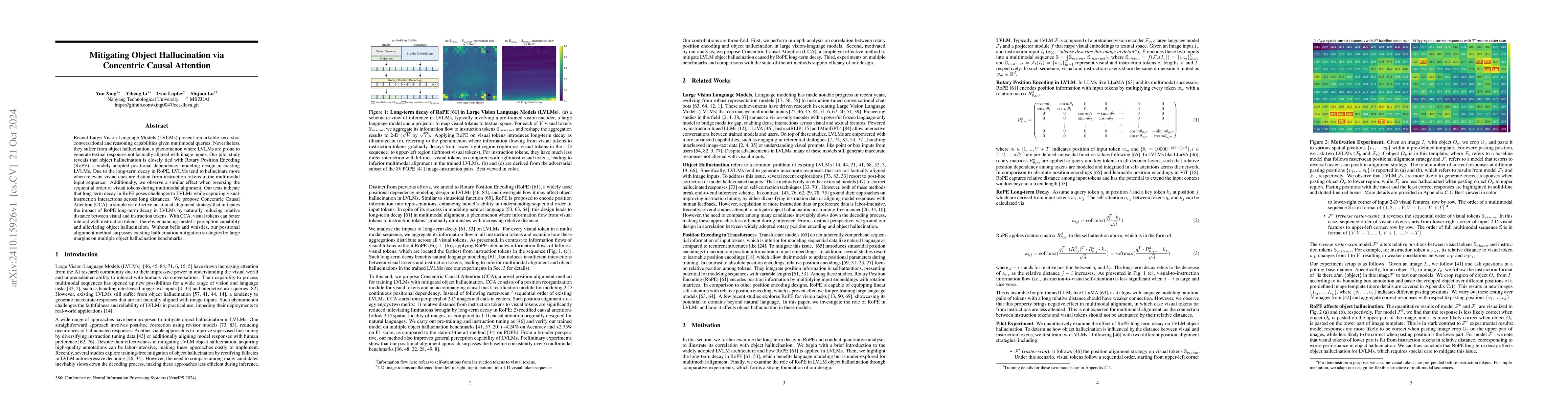 Thumbnail for Mitigating Object Hallucination via Concentric Causal Attention