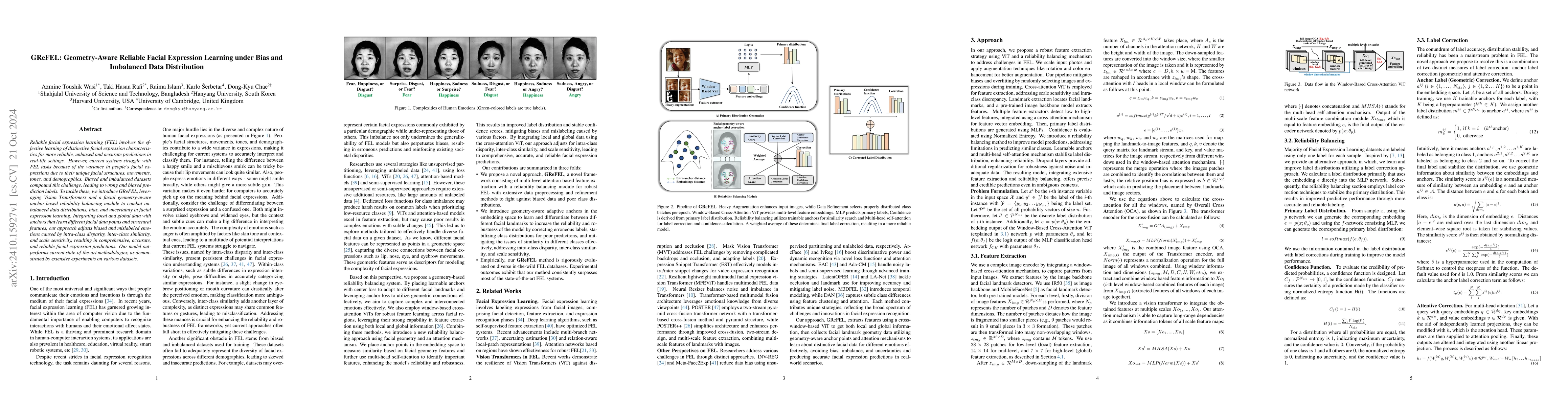 Thumbnail for GReFEL: Geometry-Aware Reliable Facial Expression Learning under Bias
  and Imbalanced Data Distribution