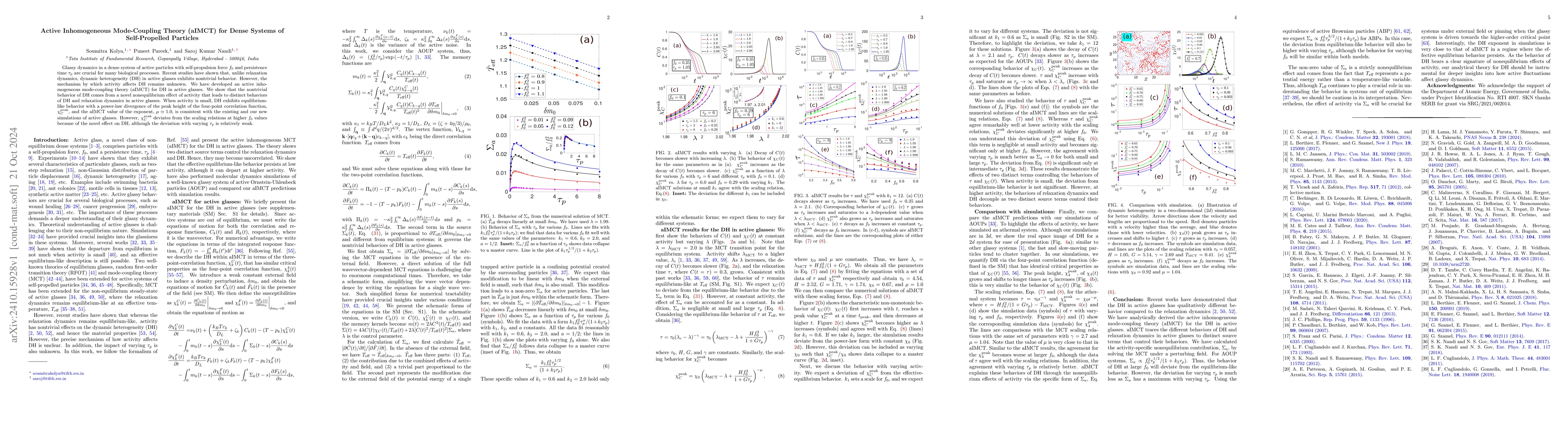Thumbnail for Active Inhomogeneous Mode-Coupling Theory (aIMCT) for Dense Systems of
  Self-Propelled Particles
