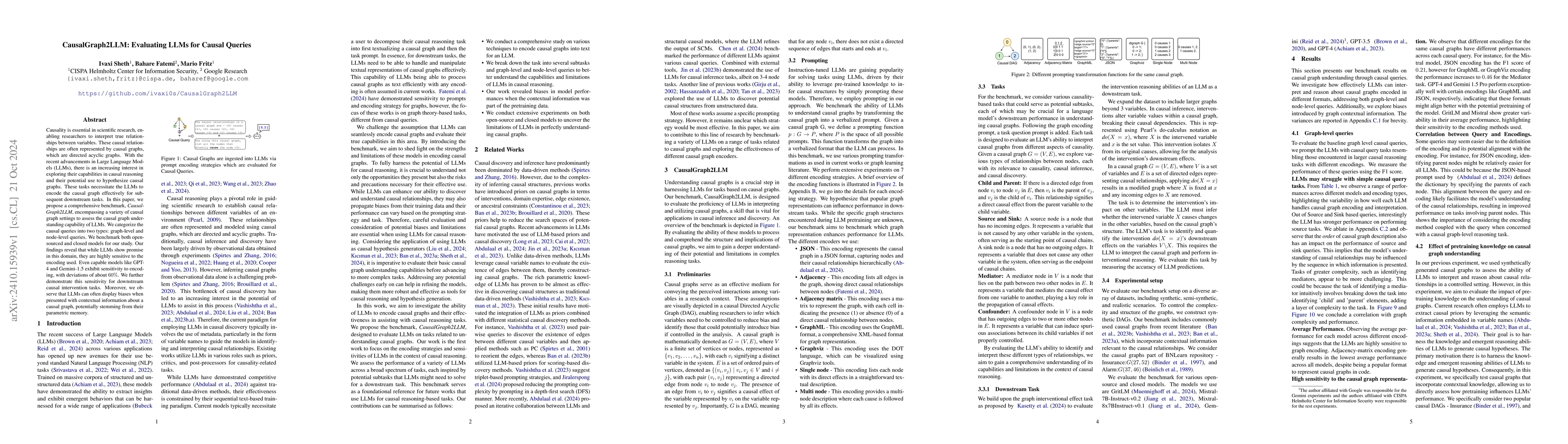 Thumbnail for CausalGraph2LLM: Evaluating LLMs for Causal Queries