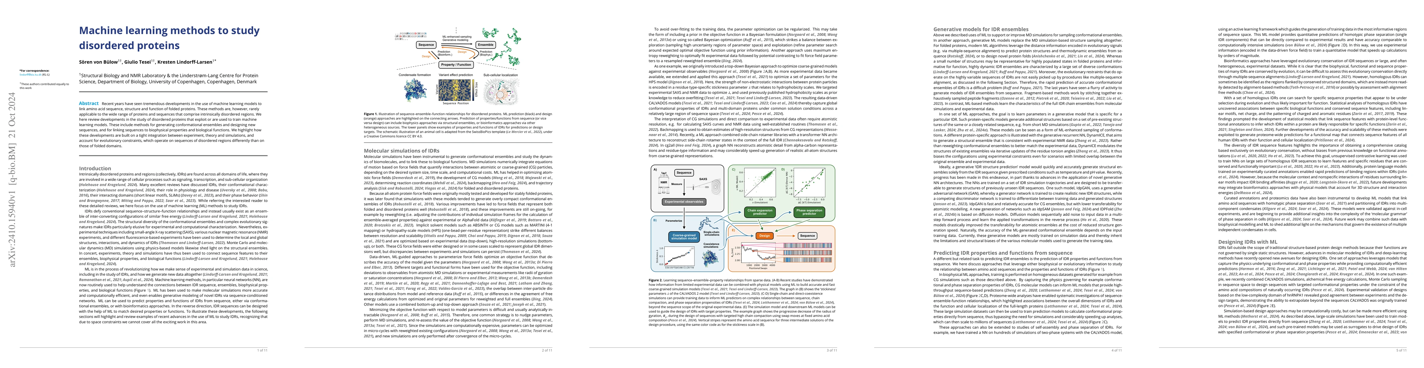 Thumbnail for Machine learning methods to study disordered proteins
