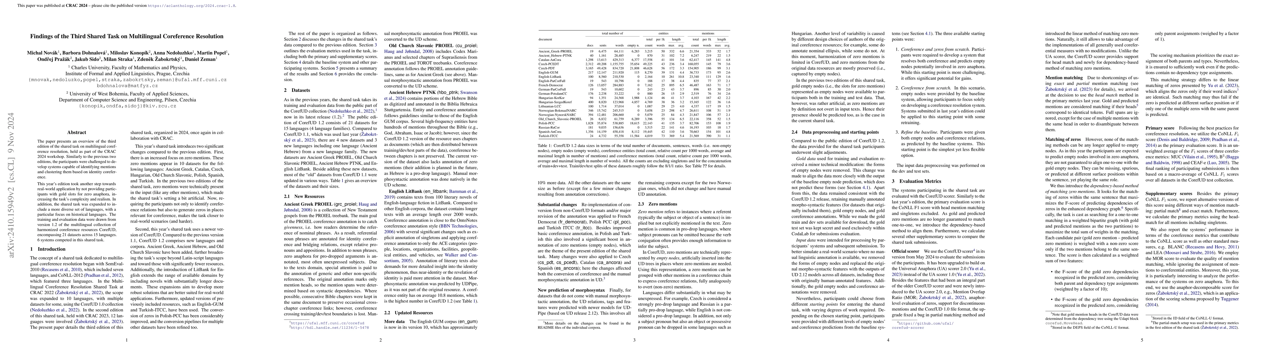 Thumbnail for Findings of the Third Shared Task on Multilingual Coreference Resolution
