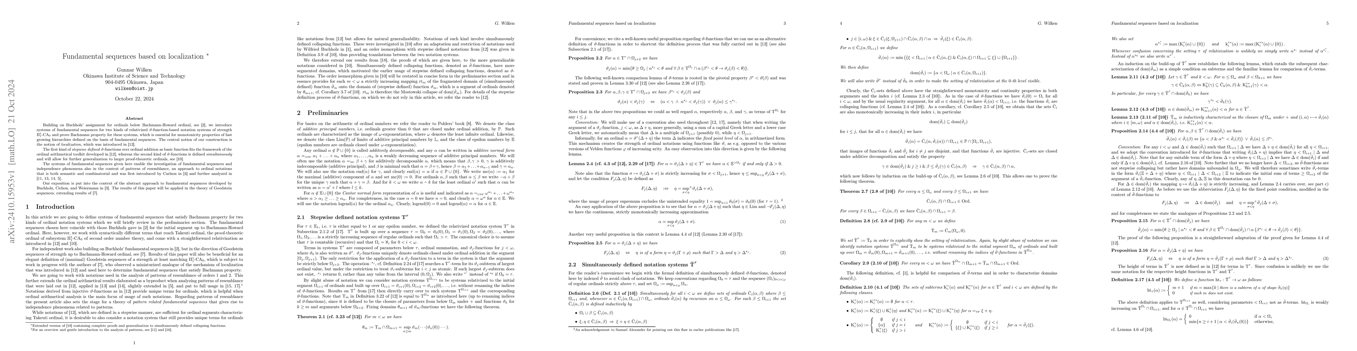 Thumbnail for Fundamental sequences based on localization