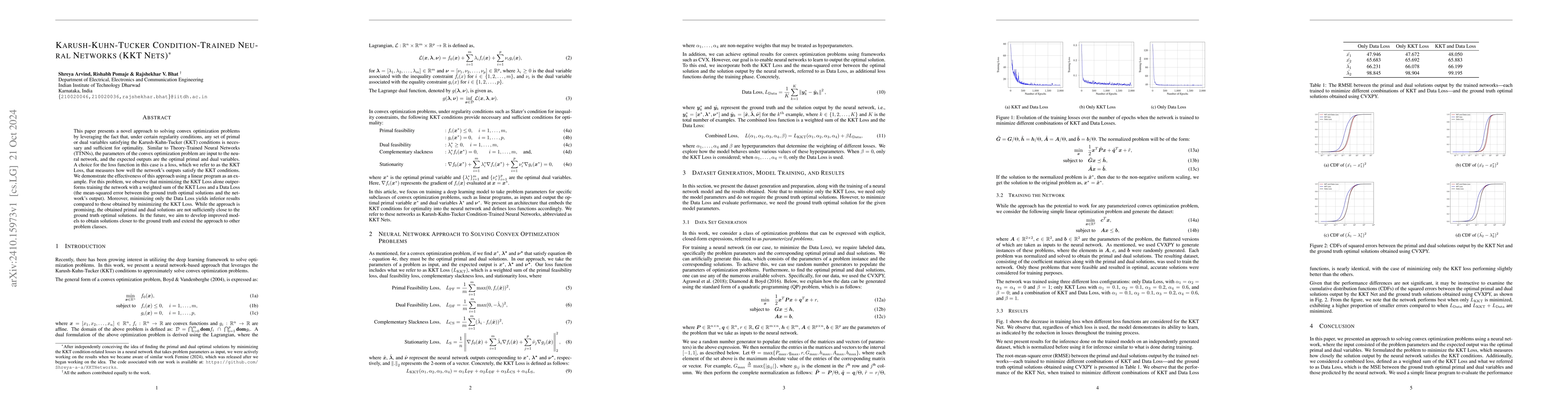 Thumbnail for Karush-Kuhn-Tucker Condition-Trained Neural Networks (KKT Nets)