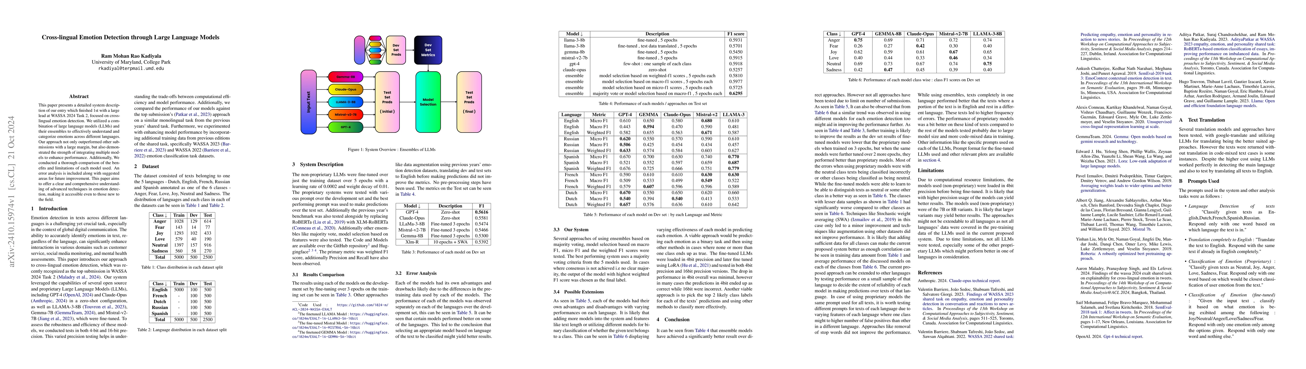 Thumbnail for Large Language Models for Cross-lingual Emotion Detection
