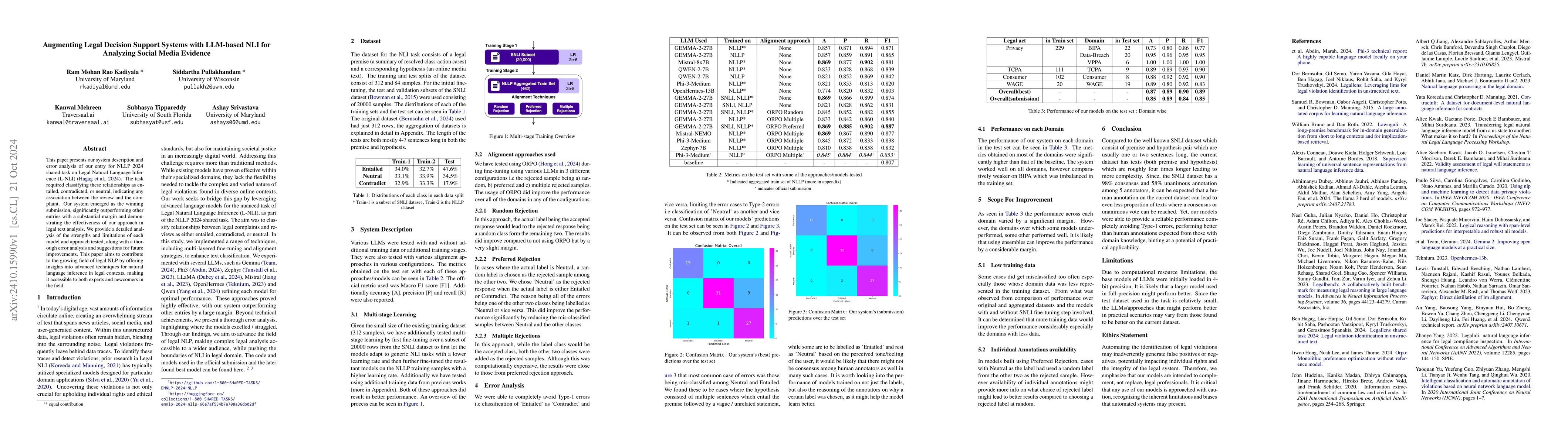 Thumbnail for Augmenting Legal Decision Support Systems with LLM-based NLI for
  Analyzing Social Media Evidence