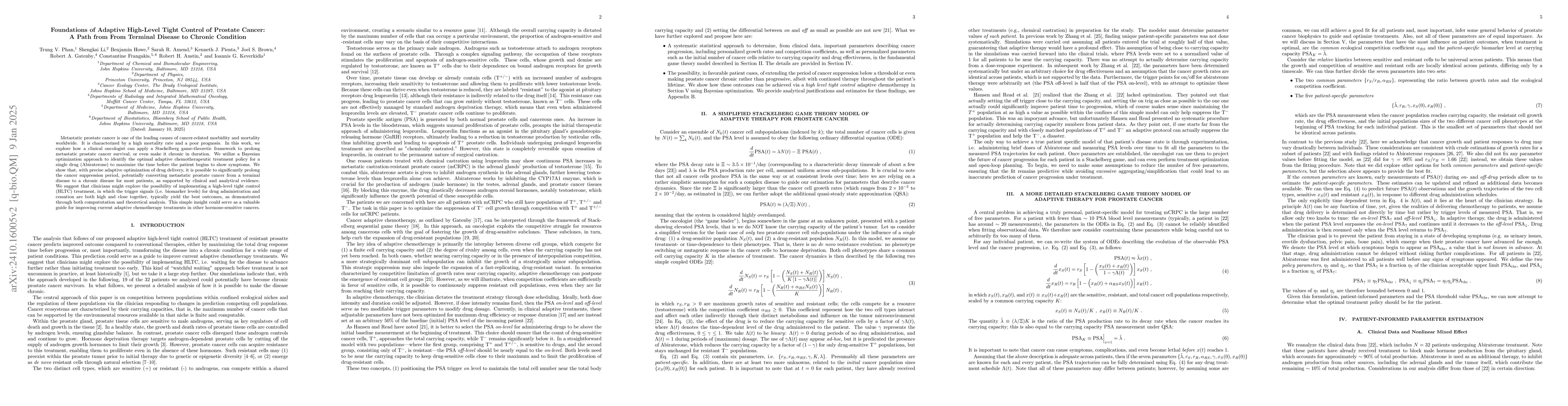 Thumbnail for Precision Adaptive Hormone Control for Personalized Metastatic Prostate
  Cancer Treatment