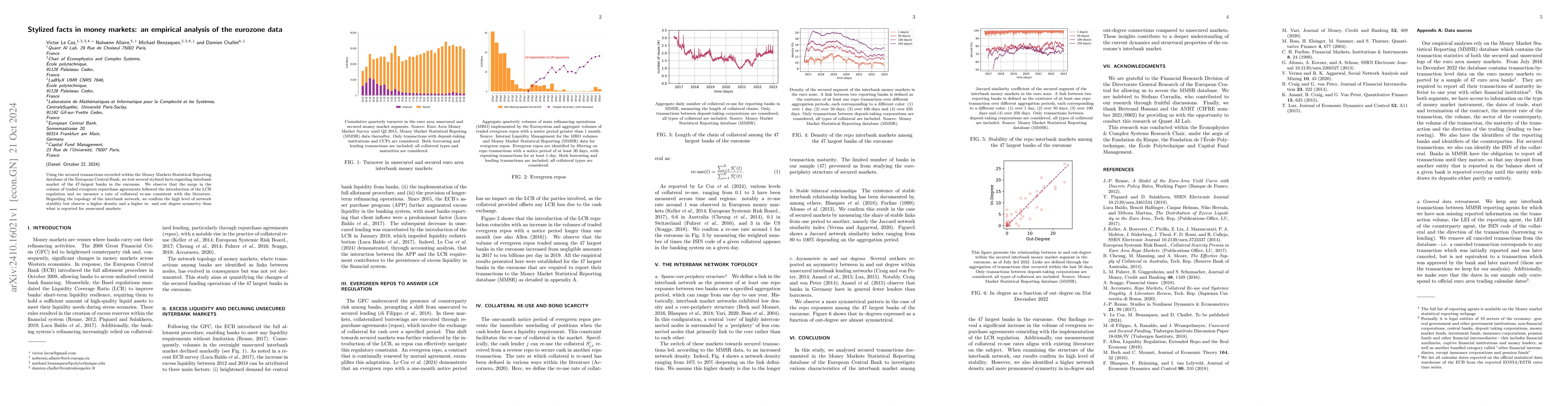 Thumbnail for Stylized facts in money markets: an empirical analysis of the eurozone
  data