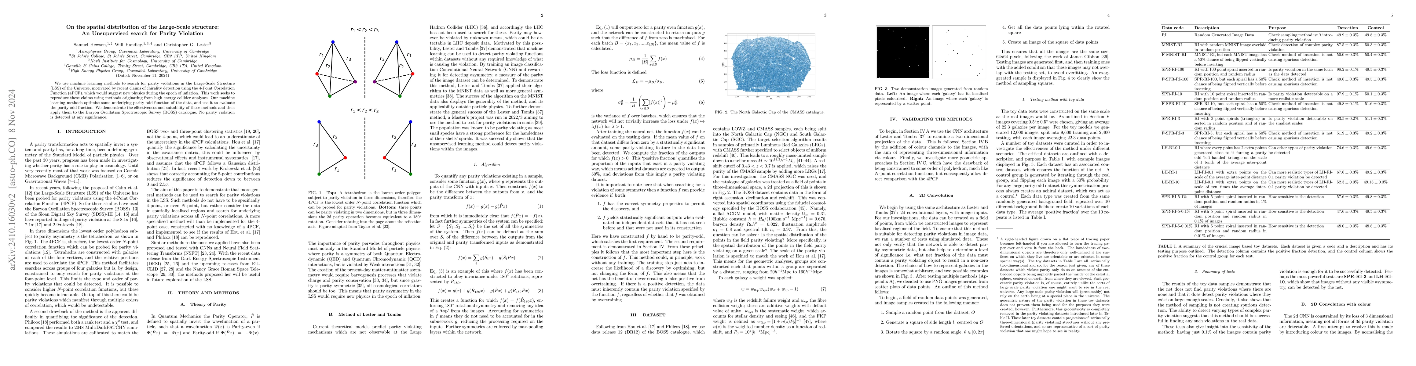 Thumbnail for On the spatial distribution of the Large-Scale structure: An
  Unsupervised search for Parity Violation