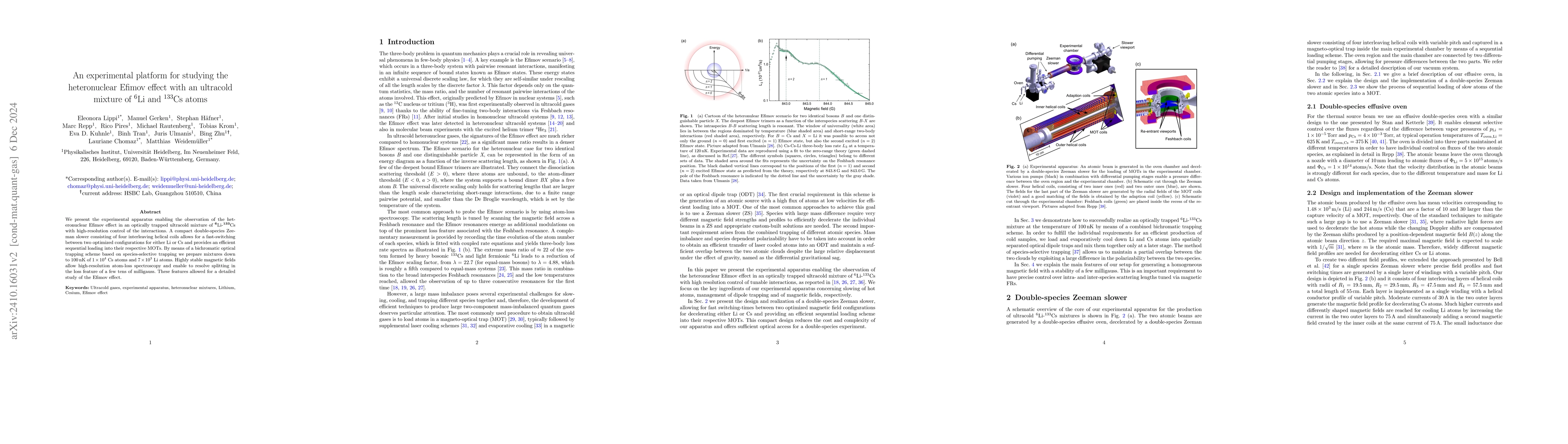 Thumbnail for An experimental platform for studying the heteronuclear Efimov effect
  with an ultracold mixture of $^6$Li and $^{133}$Cs atoms