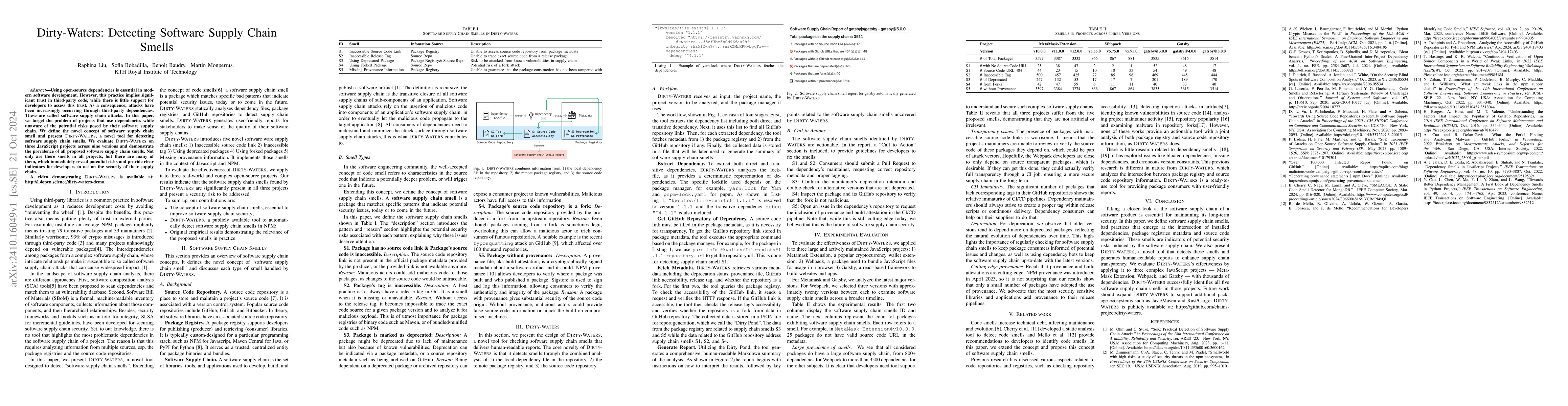 Thumbnail for Dirty-Waters: Detecting Software Supply Chain Smells