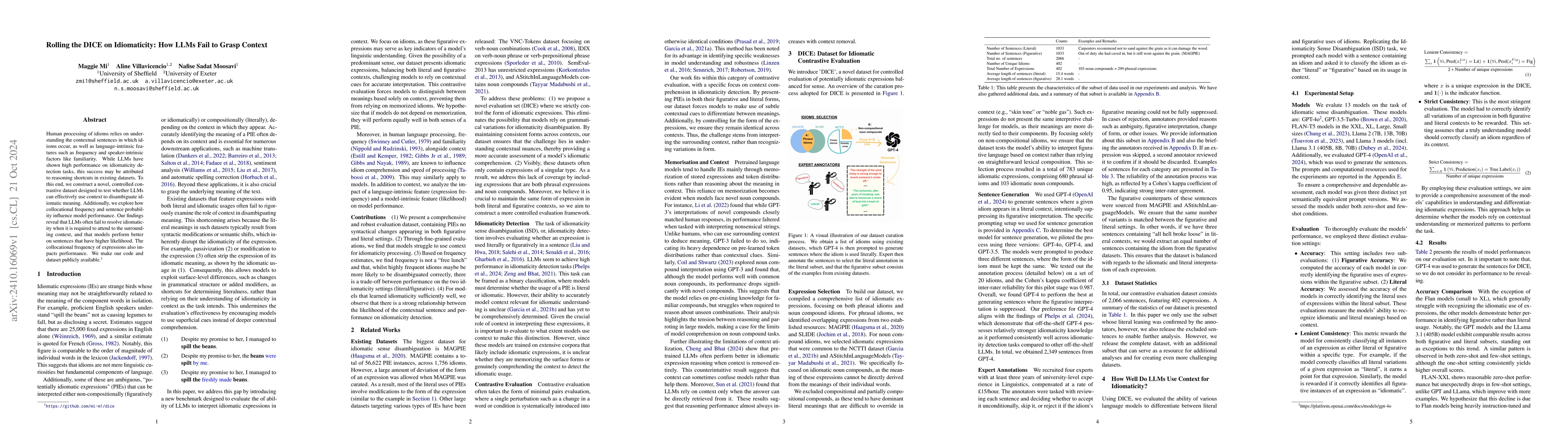 Thumbnail for Rolling the DICE on Idiomaticity: How LLMs Fail to Grasp Context