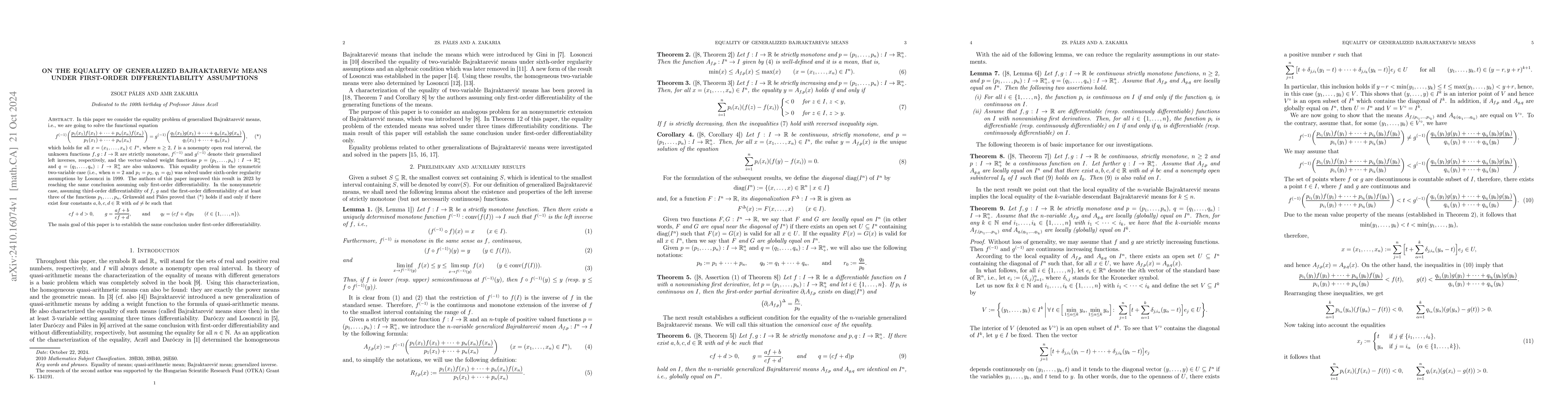 Thumbnail for On the equality of generalized Bajraktarević means under first-order
  differentiability assumptions