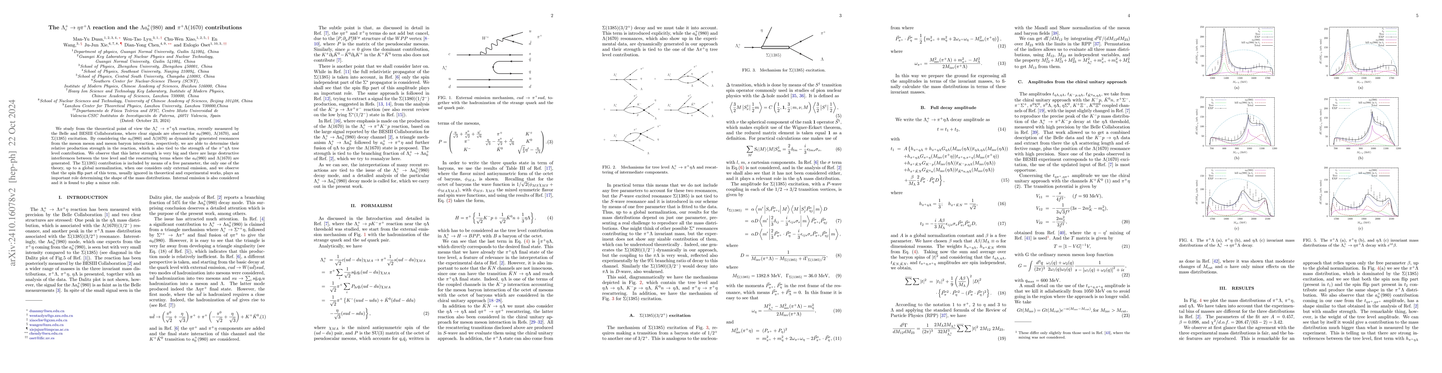 Thumbnail for The $Λ_c^+\toηπ^+Λ$ reaction and the $Λ
  a_0^+(980)$ and $π^+Λ(1670)$ contributions