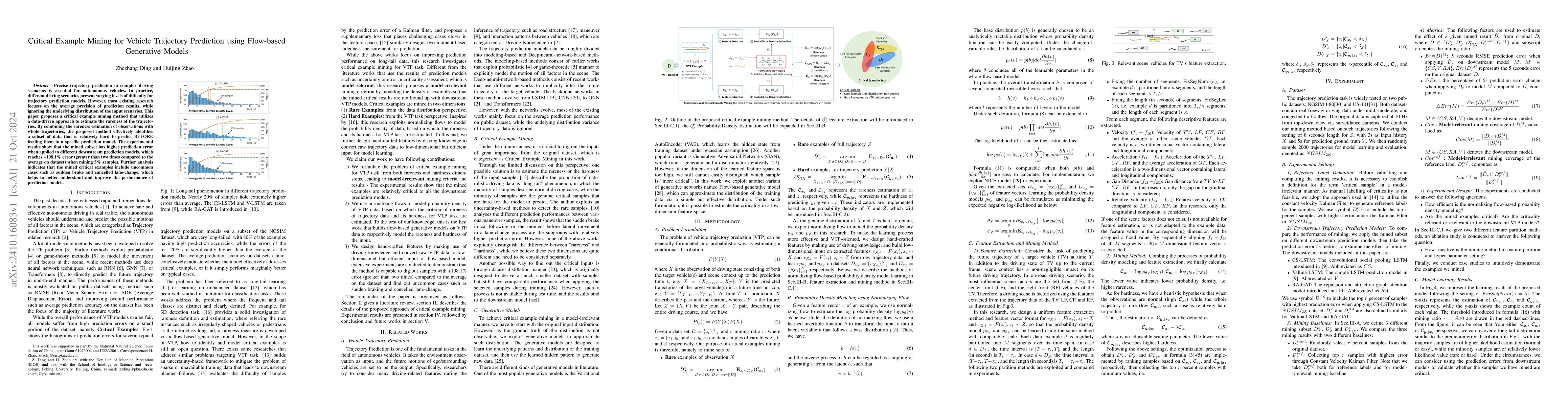 Thumbnail for Critical Example Mining for Vehicle Trajectory Prediction using
  Flow-based Generative Models