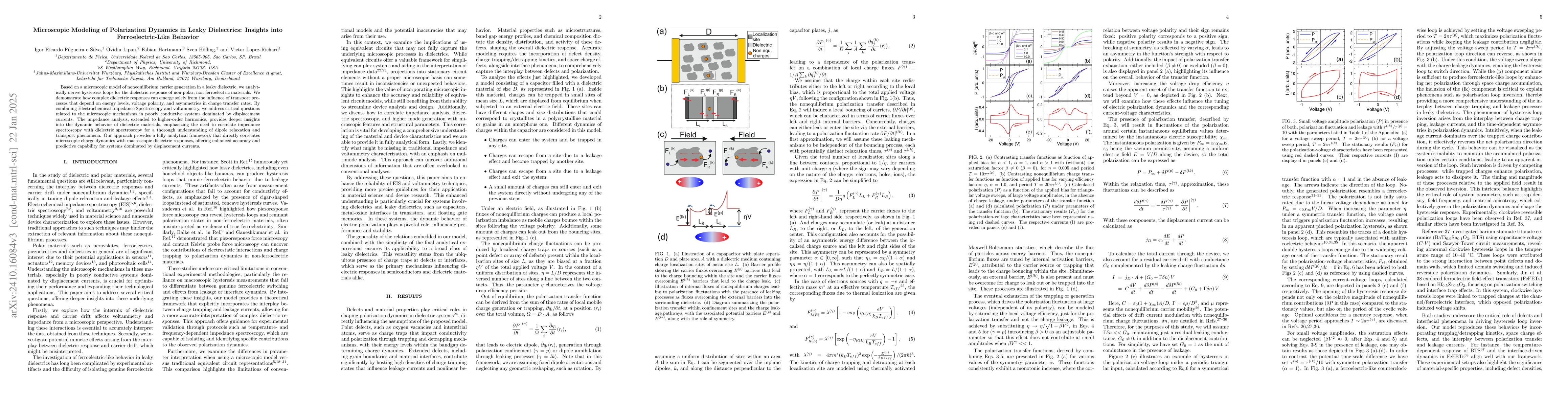 Thumbnail for Unveiling Ferroelectric-Like Behavior in Leaky Dielectrics: A
  Microscopic Model for Polarization Dynamics and Hysteresis Inversion