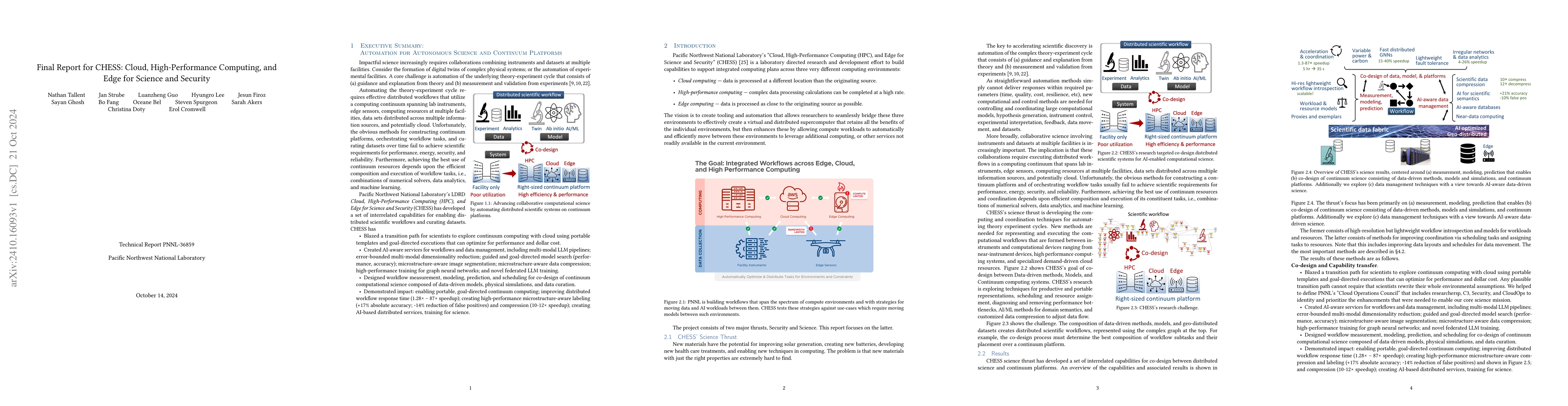 Thumbnail for Final Report for CHESS: Cloud, High-Performance Computing, and Edge for
  Science and Security