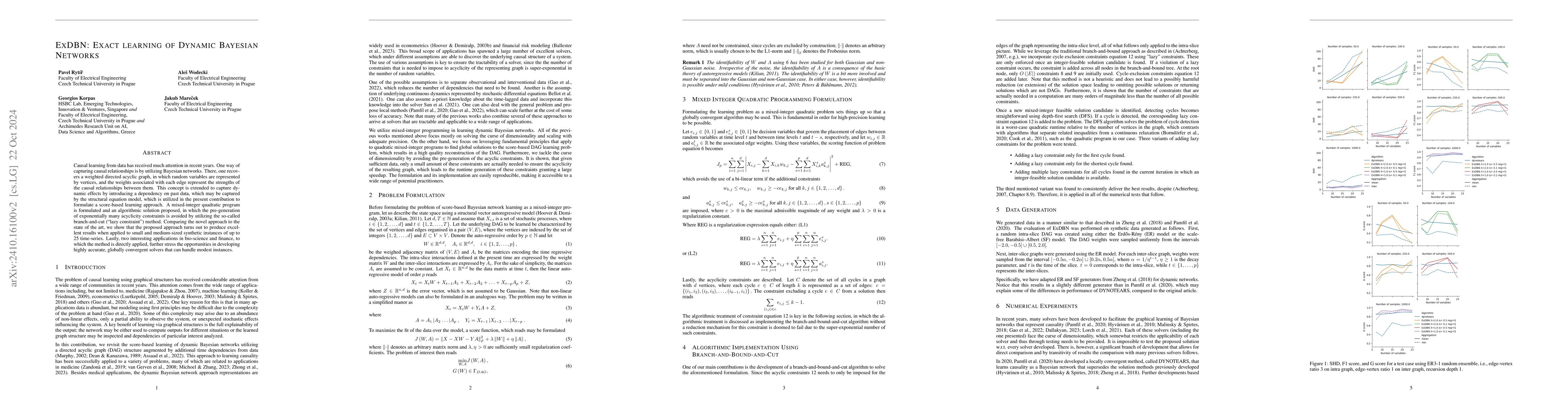 Thumbnail for ExDBN: Exact learning of Dynamic Bayesian Networks