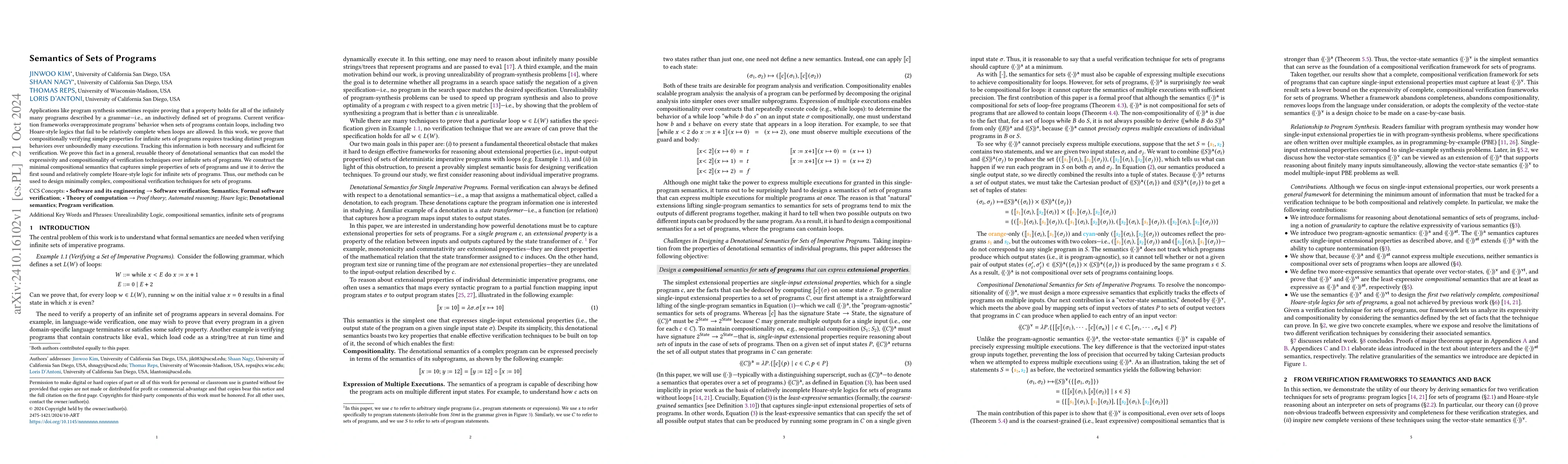Thumbnail for Semantics of Sets of Programs