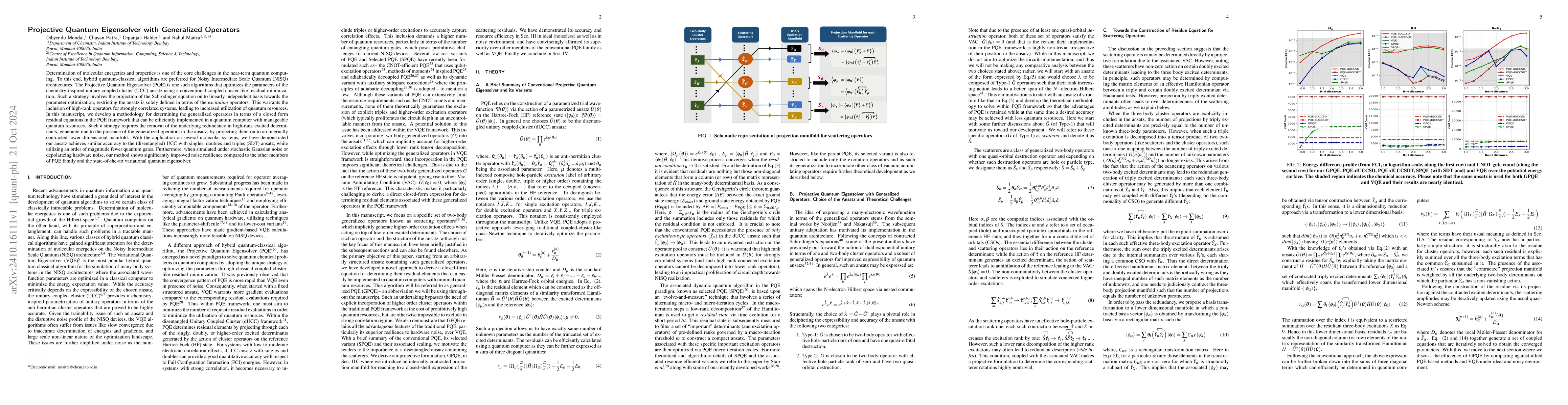 Thumbnail for Projective Quantum Eigensolver with Generalized Operators