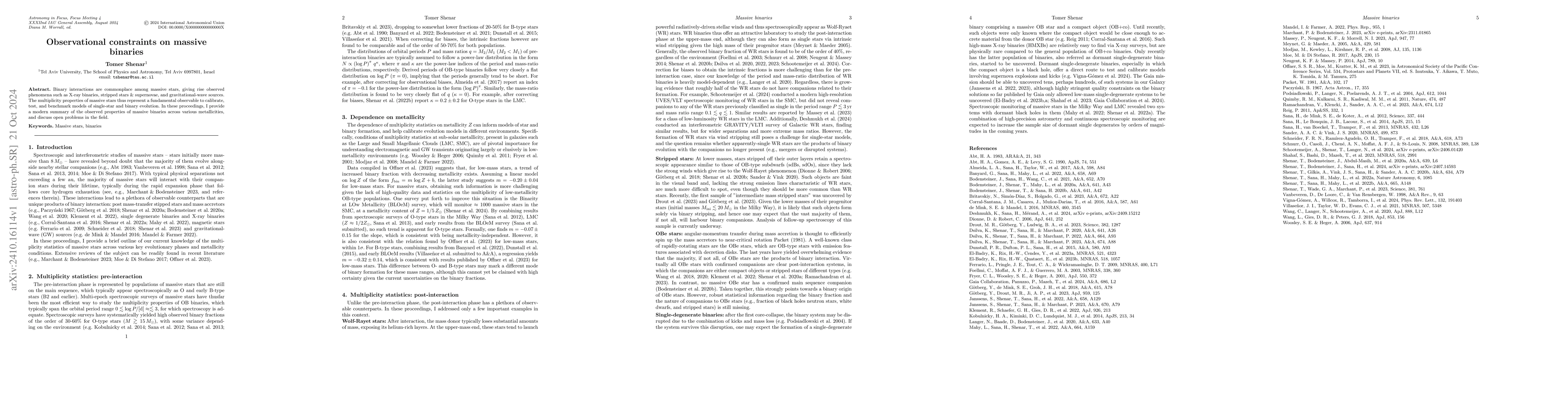 Thumbnail for Observational constraints on massive binaries
