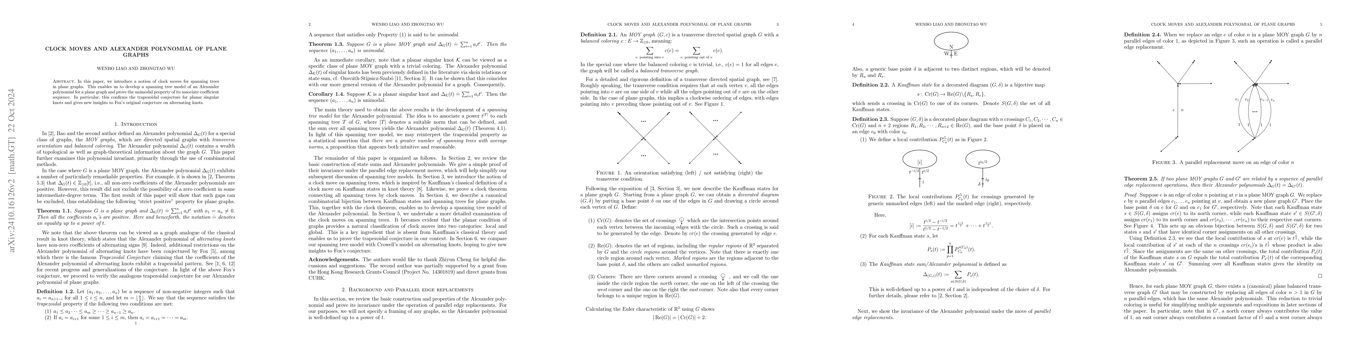 Thumbnail for Clock Moves and Alexander Polynomial of Plane Graphs