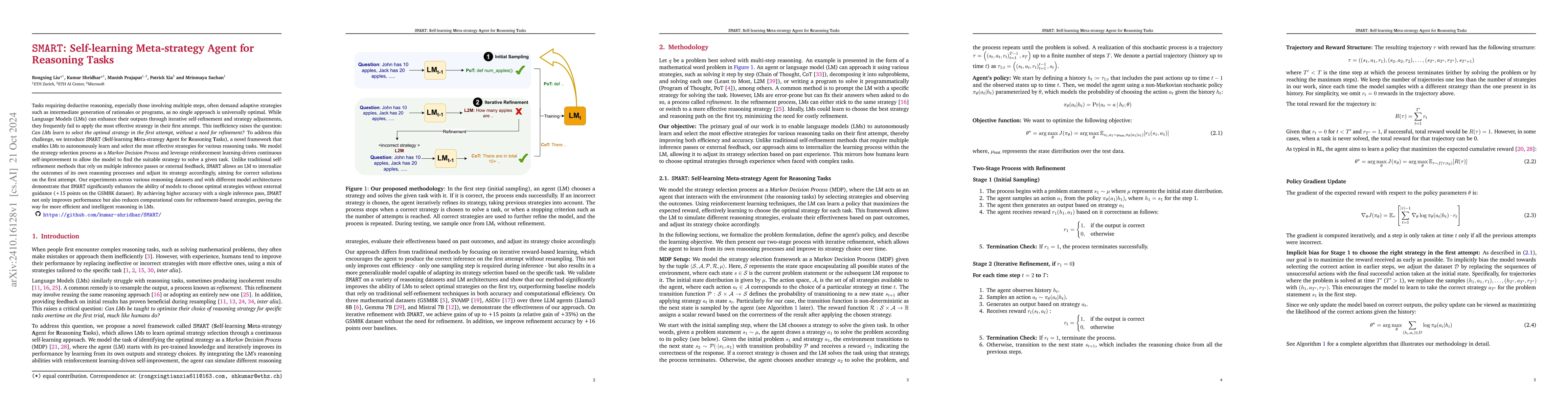 Thumbnail for SMART: Self-learning Meta-strategy Agent for Reasoning Tasks