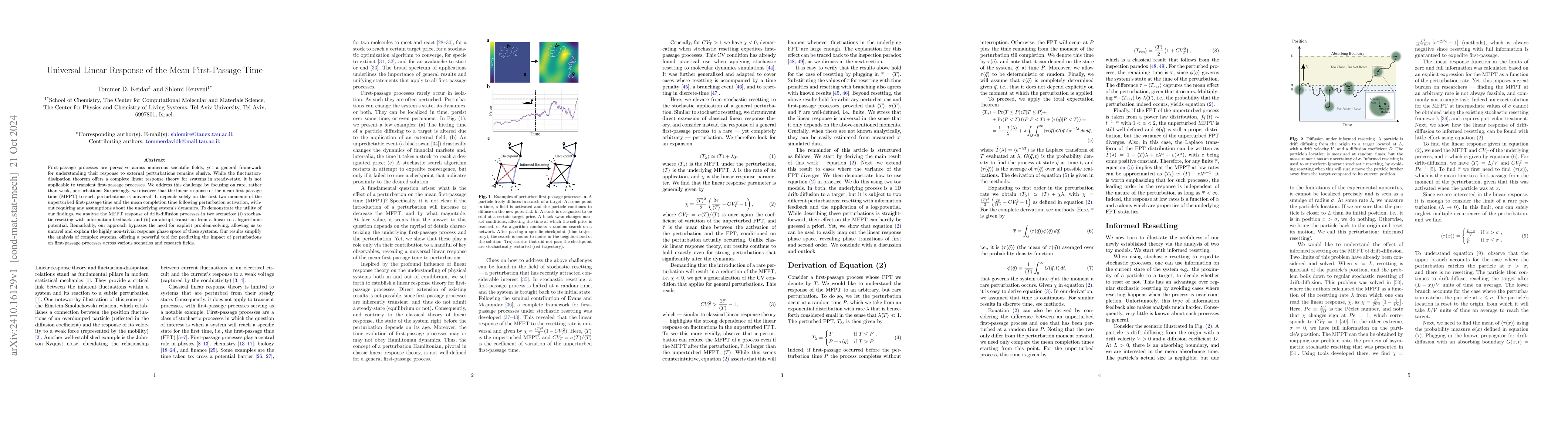 Thumbnail for Universal Linear Response of the Mean First-Passage Time