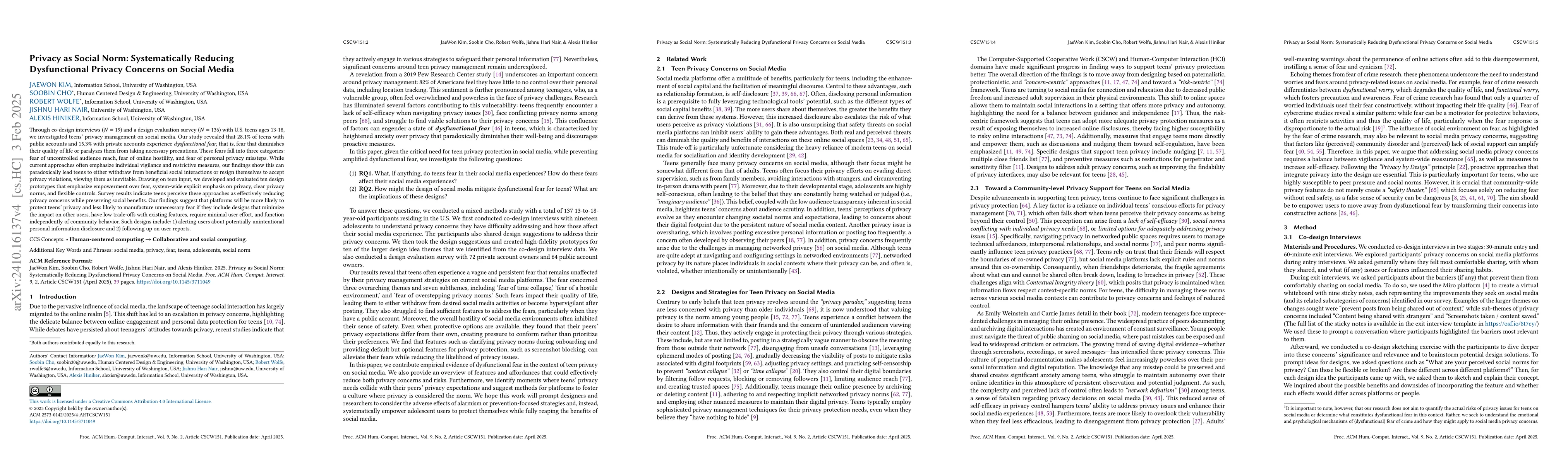 Thumbnail for Privacy as Social Norm: Systematically Reducing Dysfunctional Privacy
  Concerns on Social Media