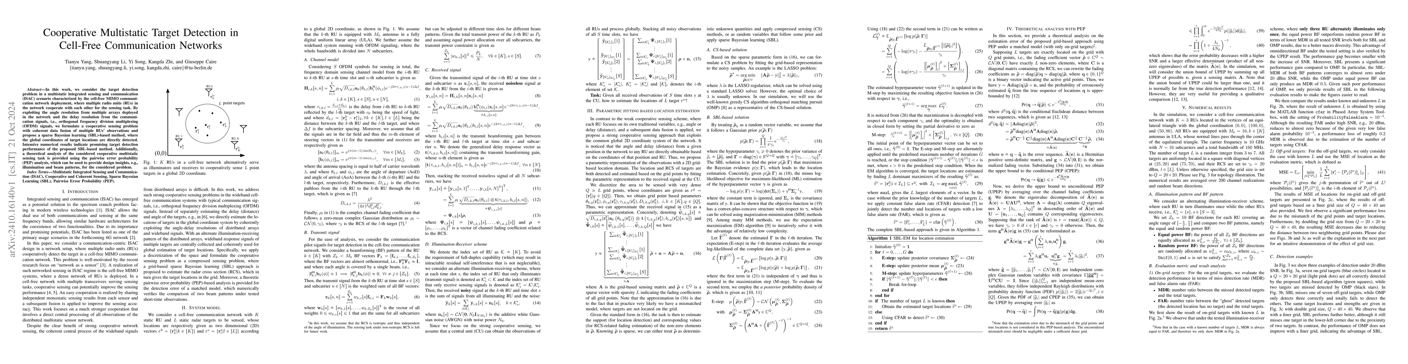 Thumbnail for Cooperative Multistatic Target Detection in Cell-Free Communication
  Networks