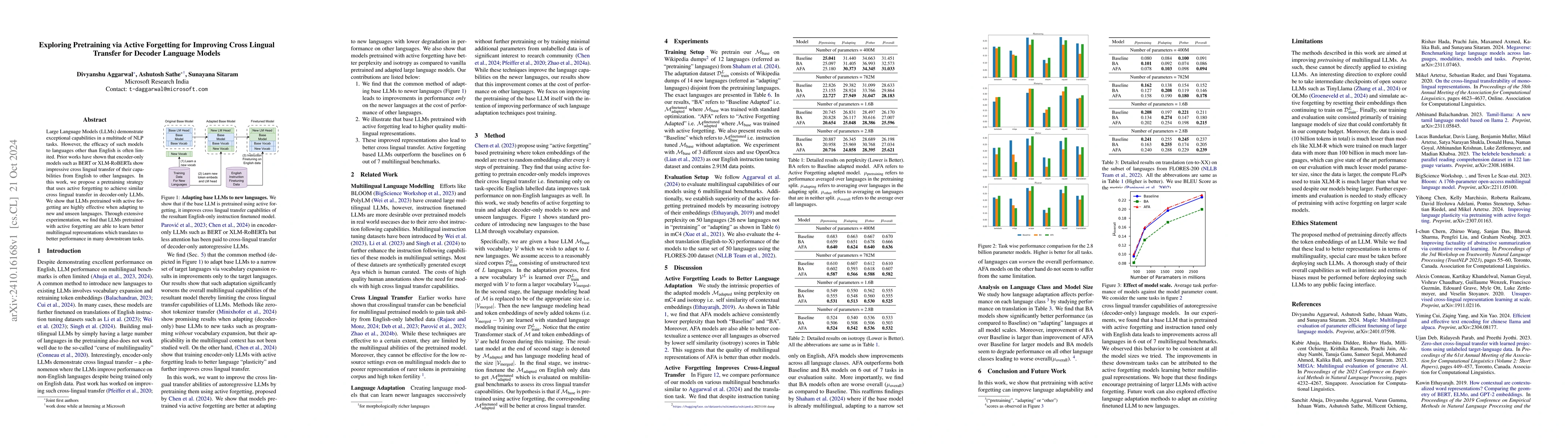 Thumbnail for Exploring Pretraining via Active Forgetting for Improving Cross Lingual
  Transfer for Decoder Language Models