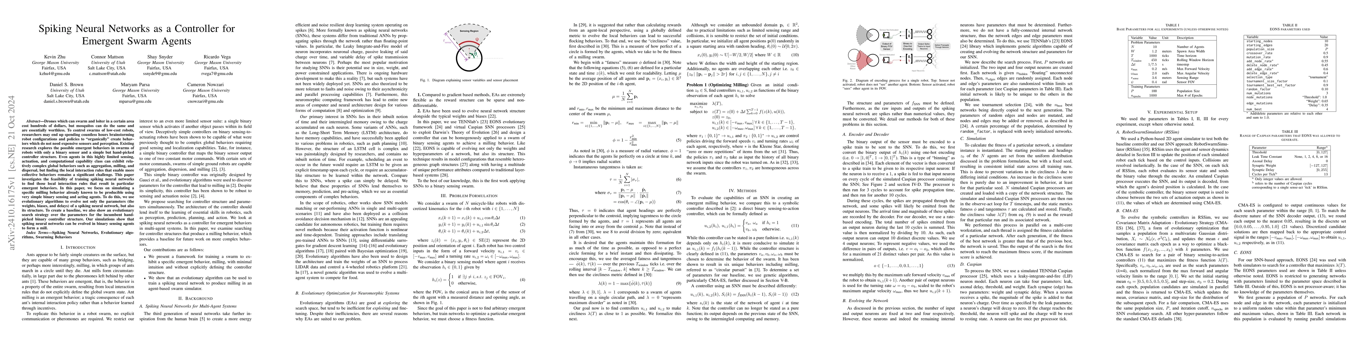 Thumbnail for Spiking Neural Networks as a Controller for Emergent Swarm Agents