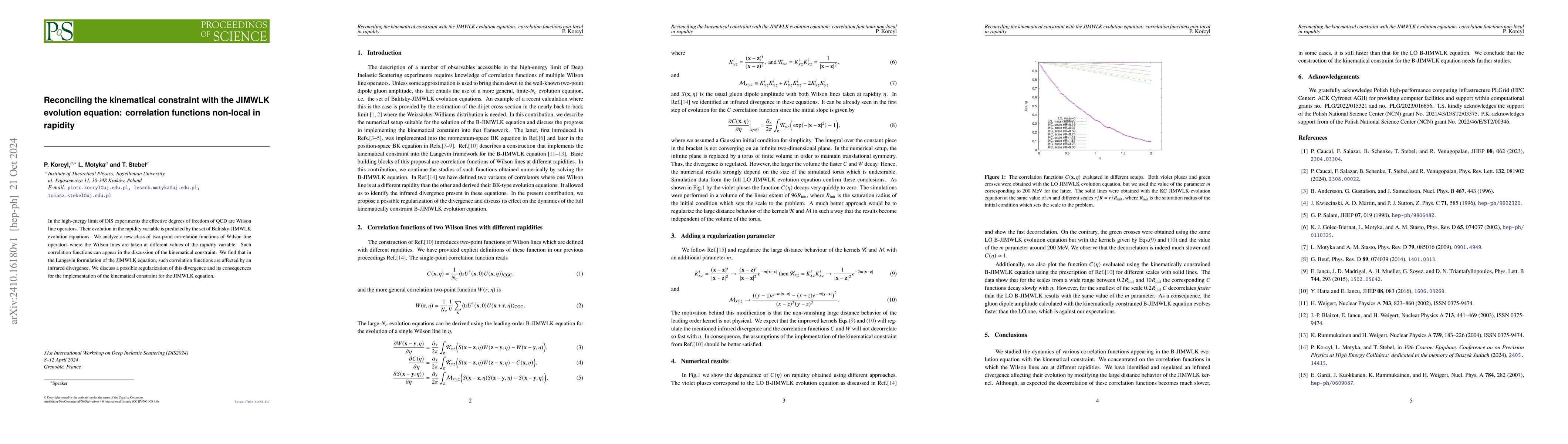 Thumbnail for Reconciling the kinematical constraint with the JIMWLK evolution
  equation: correlation functions non-local in rapidity