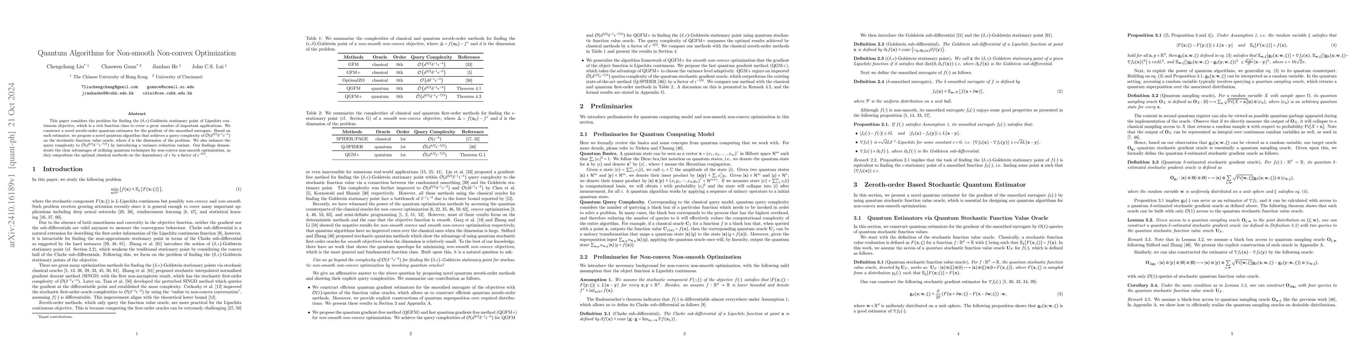 Thumbnail for Quantum Algorithms for Non-smooth Non-convex Optimization