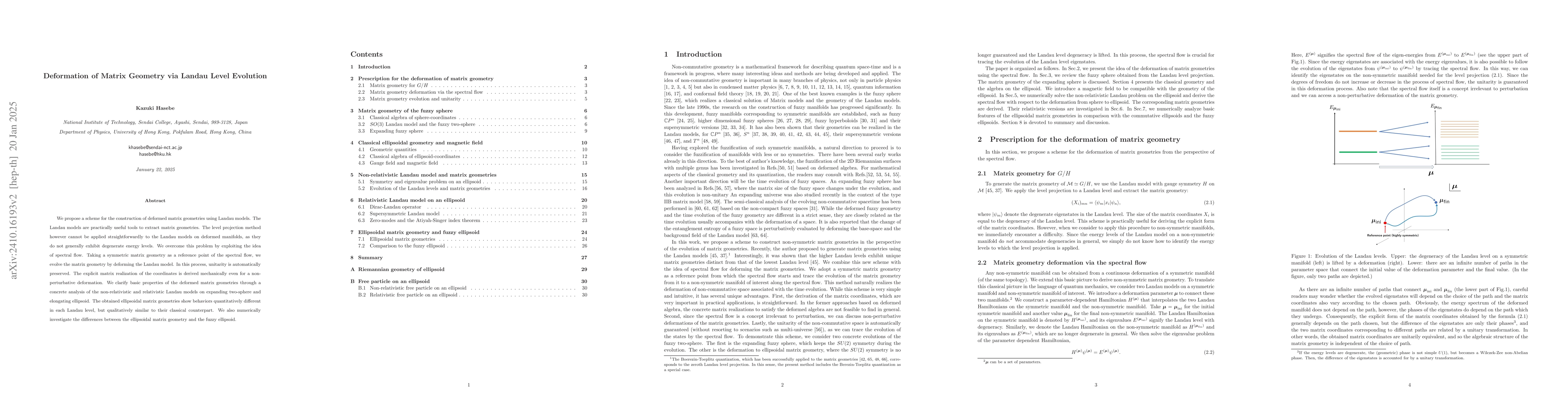 Thumbnail for Deformation of Matrix Geometry via Landau Level Evolution