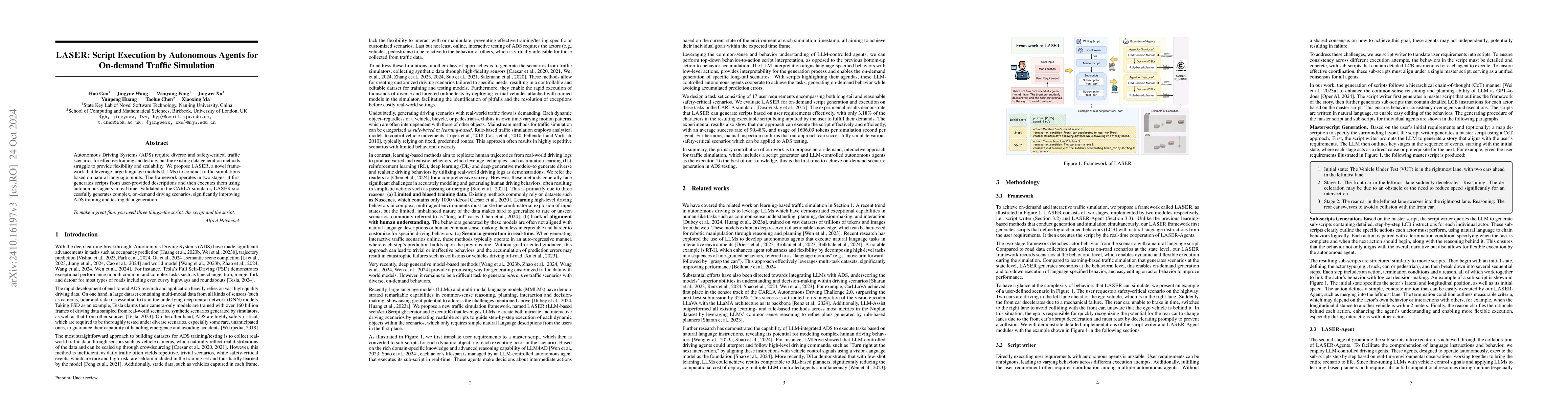 Thumbnail for LASER: Script Execution by Autonomous Agents for On-demand Traffic
  Simulation