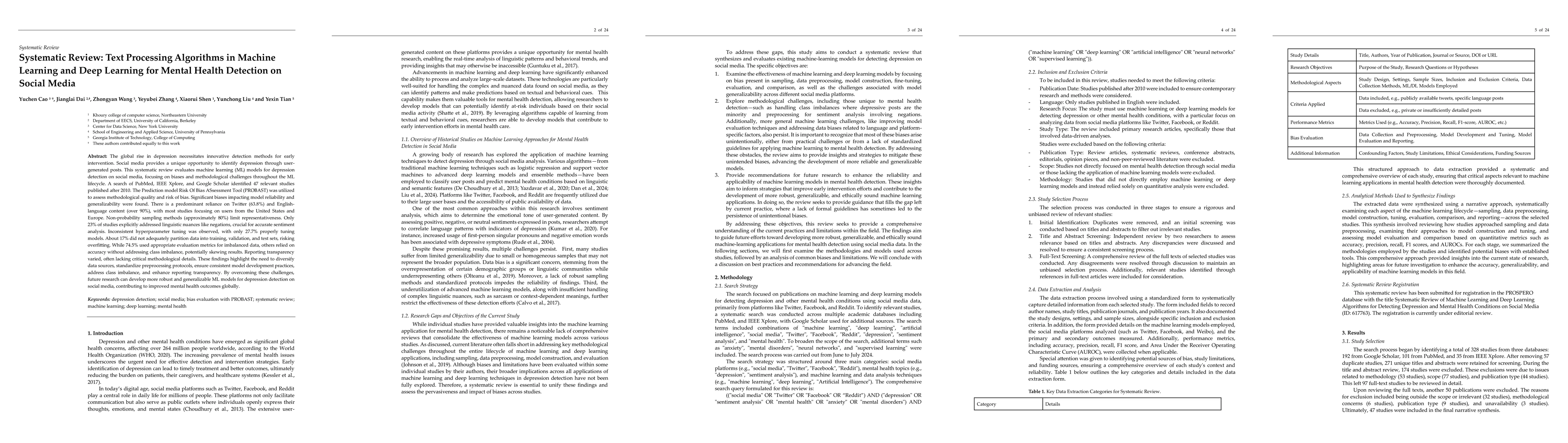 Thumbnail for Systematic Review: Text Processing Algorithms in Machine Learning and
  Deep Learning for Mental Health Detection on Social Media