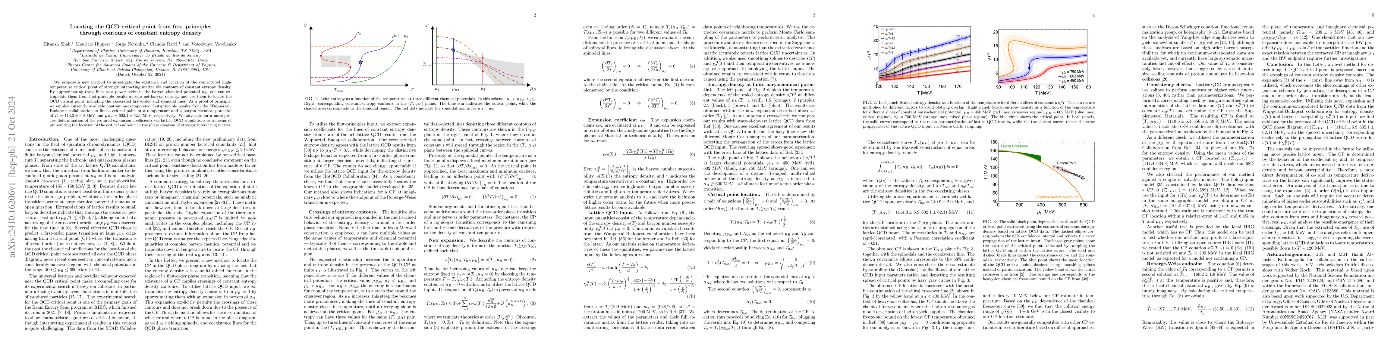 Thumbnail for Locating the QCD critical point from first principles through contours
  of constant entropy density