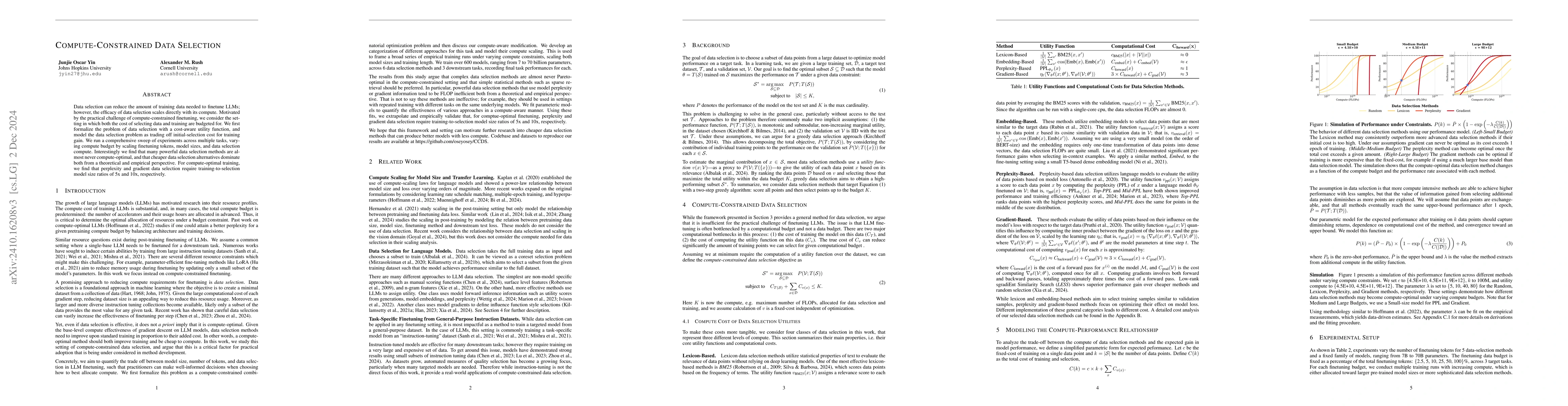 Thumbnail for Compute-Constrained Data Selection