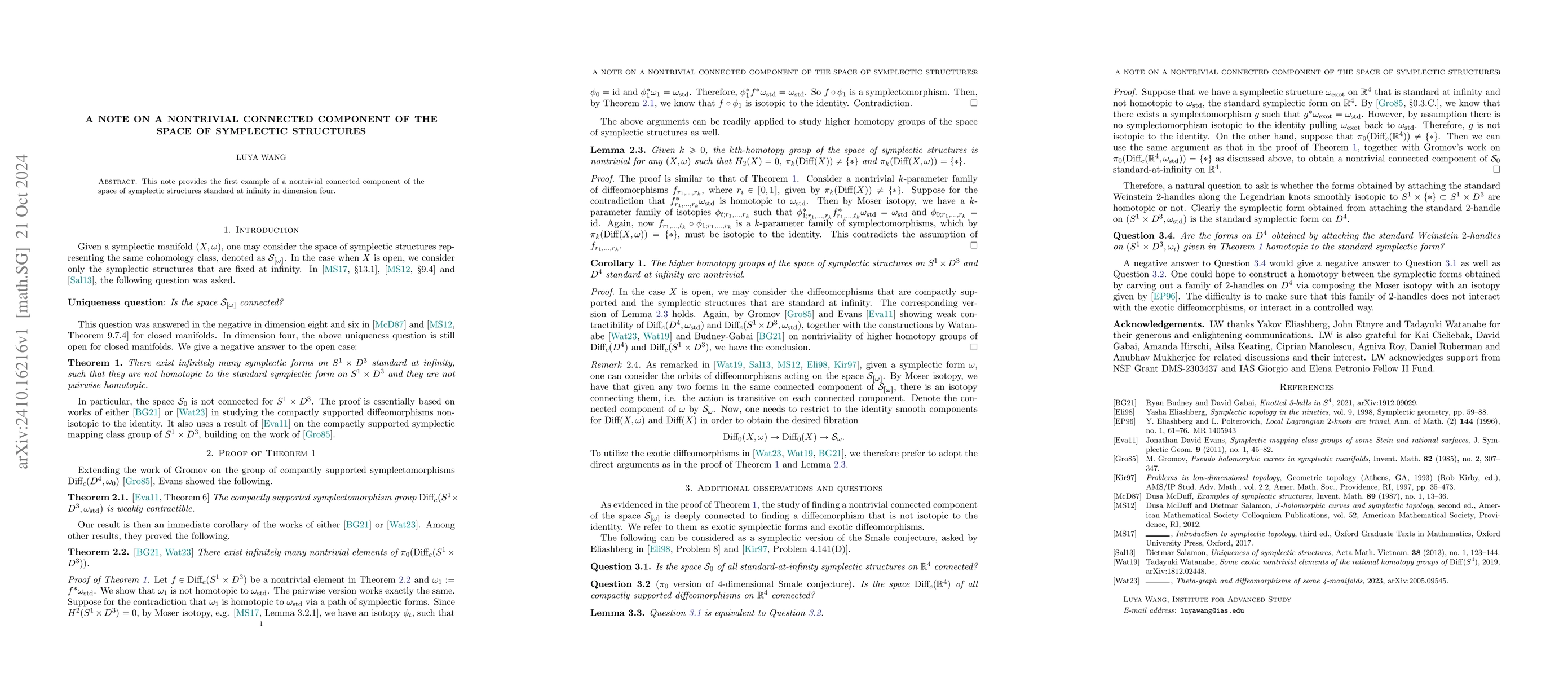 Thumbnail for A note on a nontrivial connected component of the space of symplectic
  structures