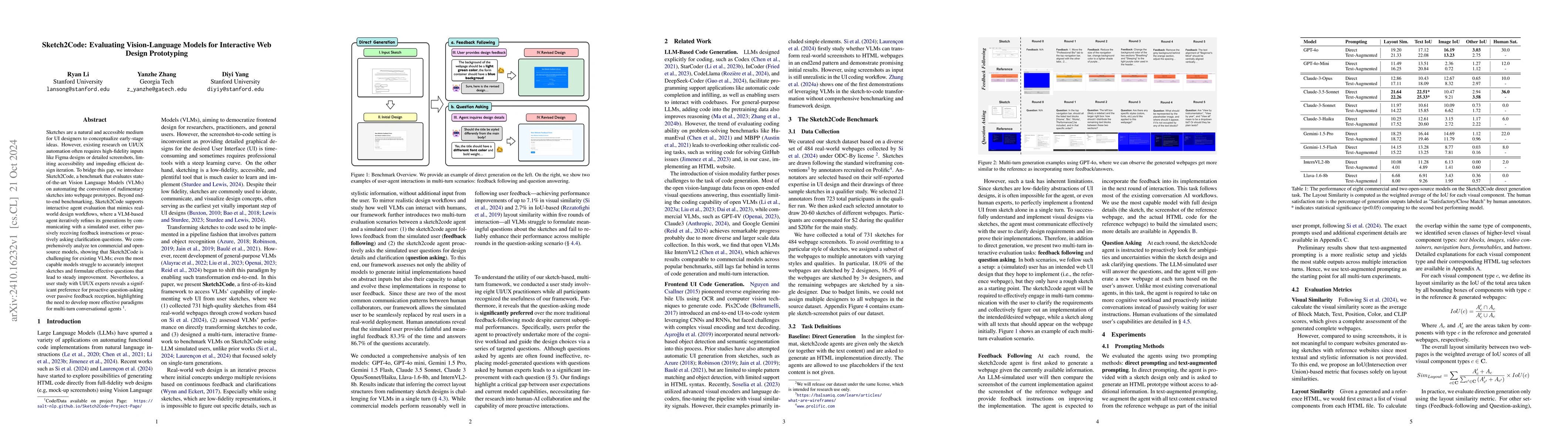 Thumbnail for Sketch2Code: Evaluating Vision-Language Models for Interactive Web
  Design Prototyping
