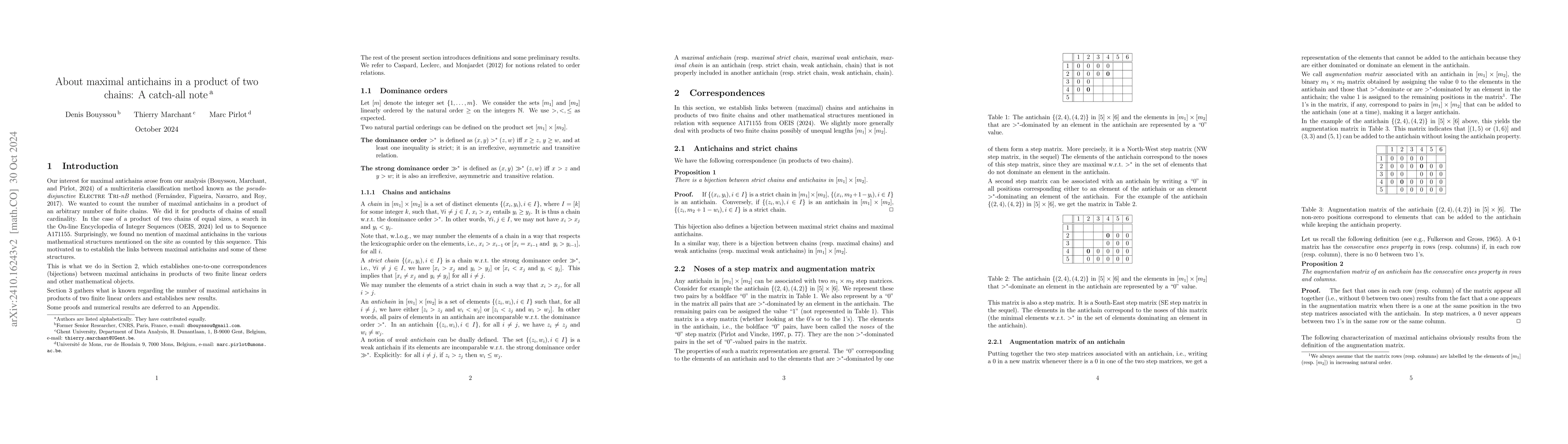 Thumbnail for About maximal antichains in a product of two chains:A catch-all note