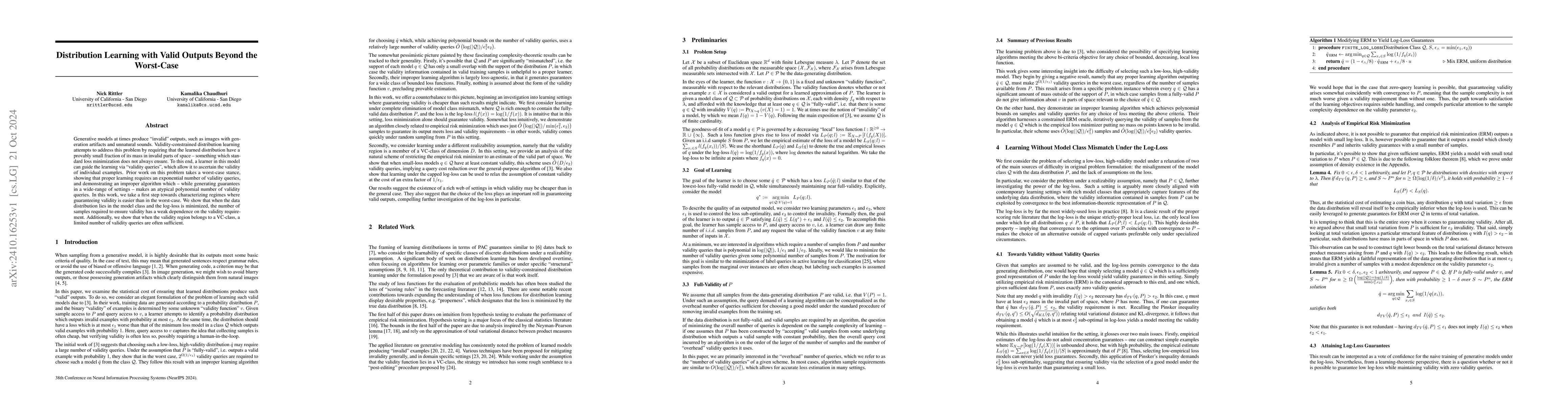 Thumbnail for Distribution Learning with Valid Outputs Beyond the Worst-Case