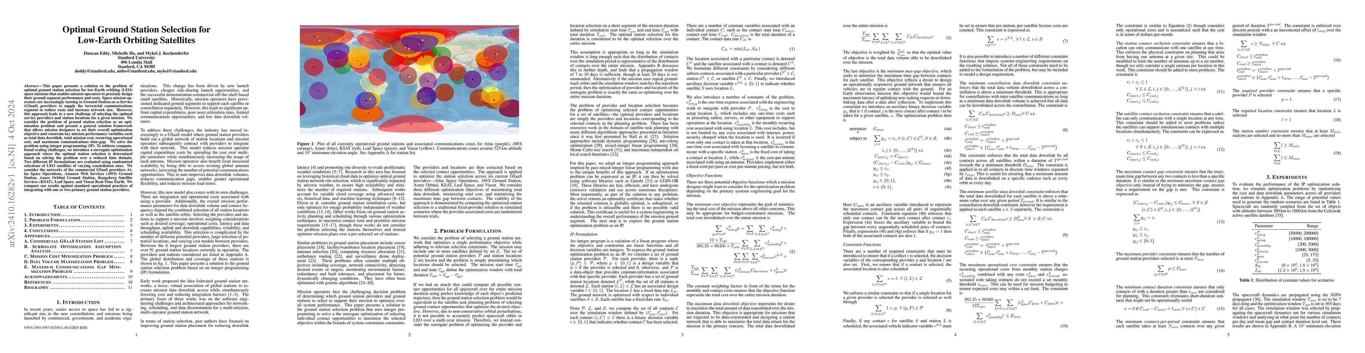 Thumbnail for Optimal Ground Station Selection for Low-Earth Orbiting Satellites