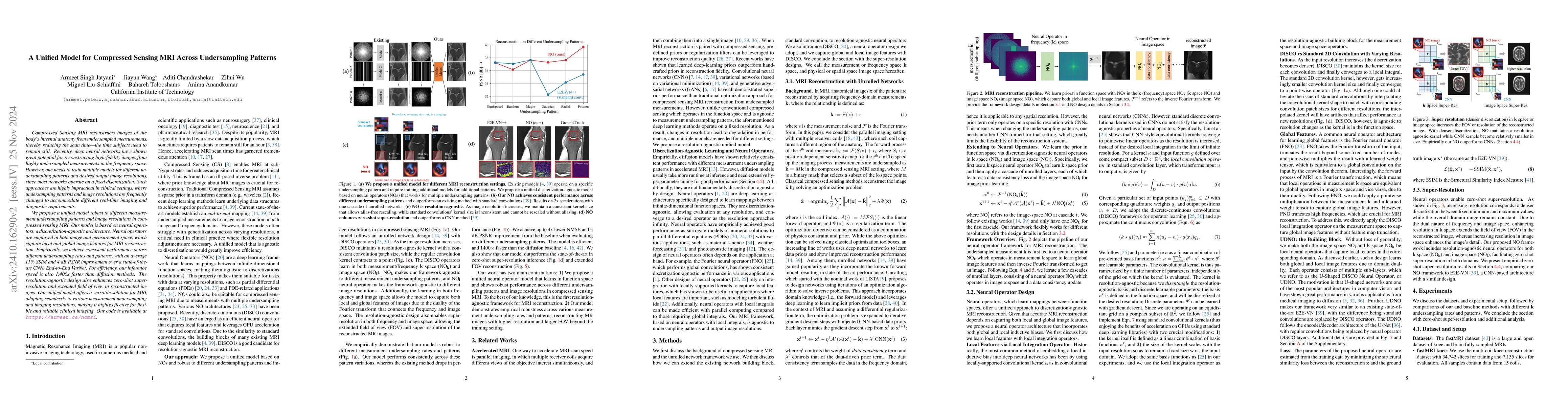 Thumbnail for Unifying Subsampling Pattern Variations for Compressed Sensing MRI with
  Neural Operators