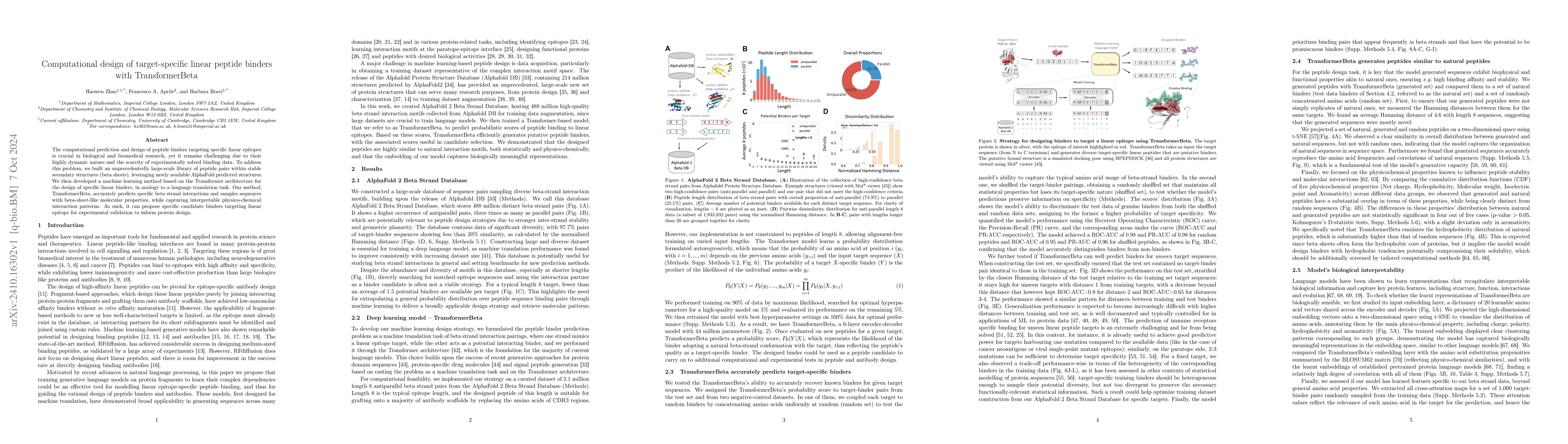 Thumbnail for Computational design of target-specific linear peptide binders with
  TransformerBeta