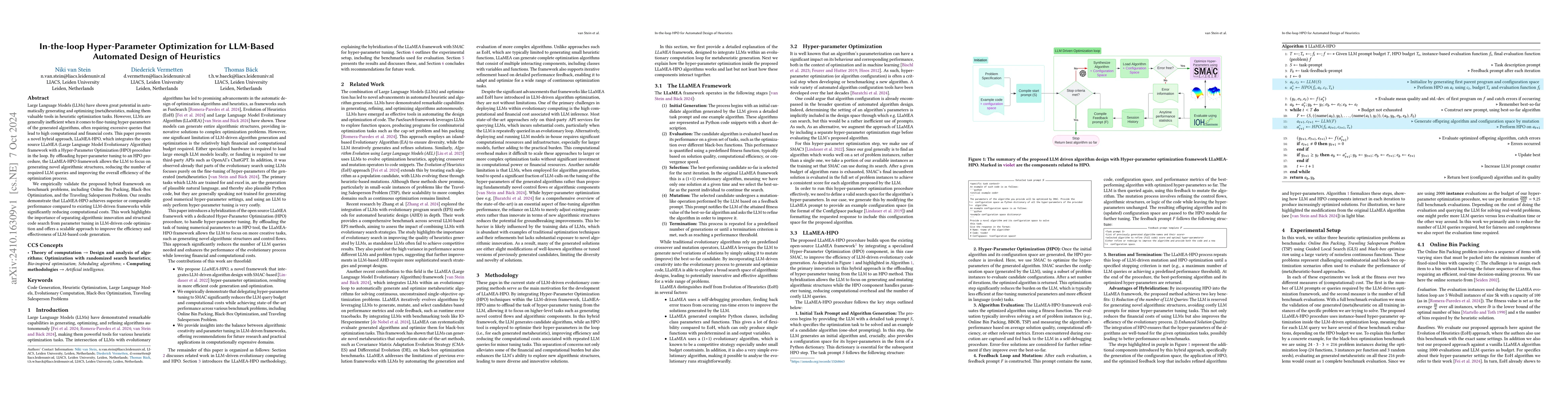 Thumbnail for In-the-loop Hyper-Parameter Optimization for LLM-Based Automated Design
  of Heuristics
